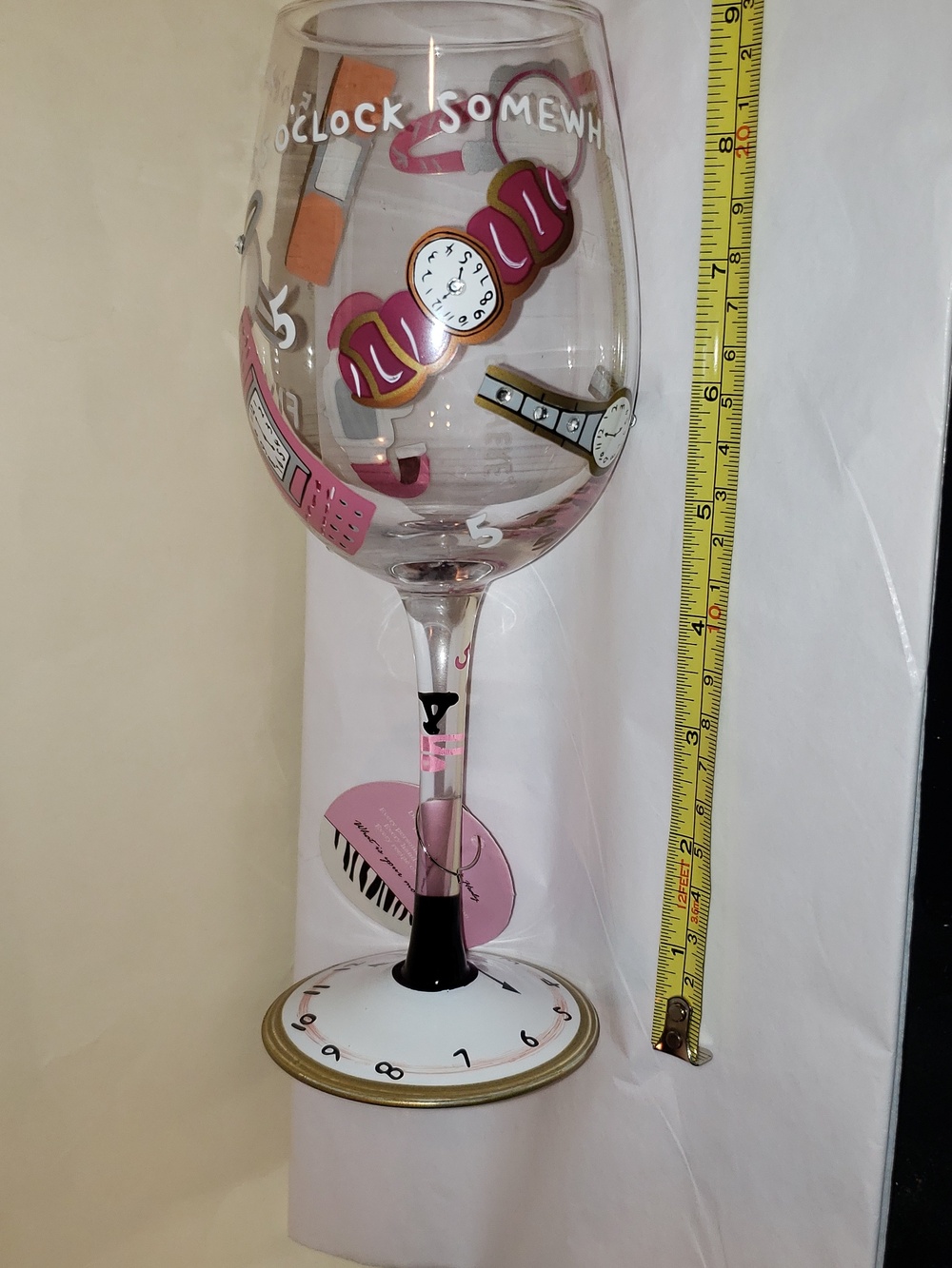 NIB Lolita Love My Wine It's 5 O'clock Somewhere Wine Glass Party Collectibles - Picture 8 of 10